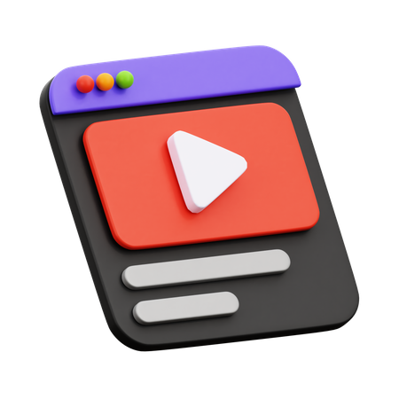 Online Video 3D Icon