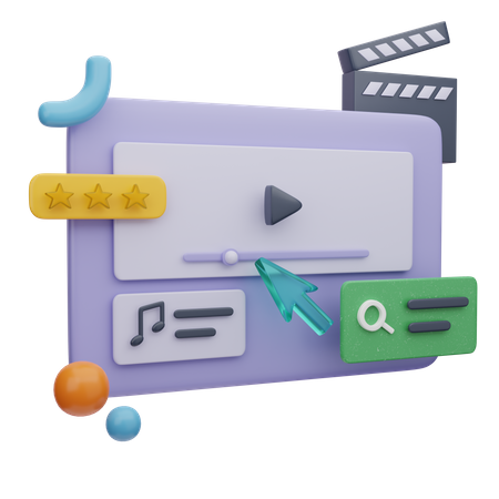 Online Video Editor  3D Illustration