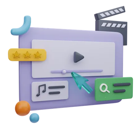 Online Video Editor  3D Illustration