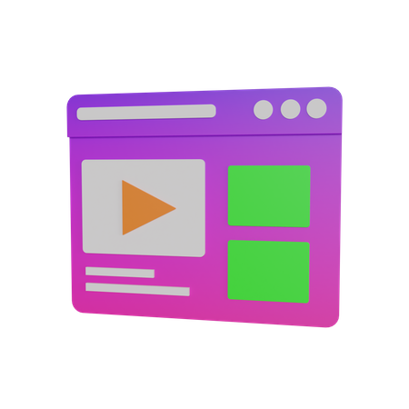 Online Video Platform  3D Icon