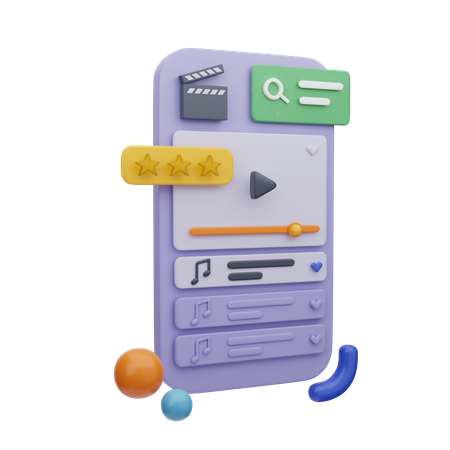 Online Video Player  3D Illustration