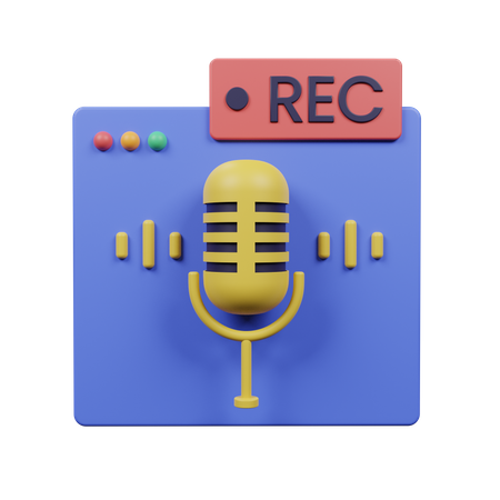 Online Voice Recording  3D Icon