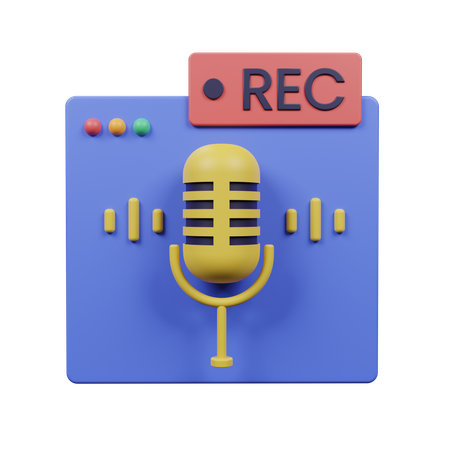 Online Voice Recording  3D Illustration