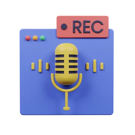 Online Voice Recording  3D Illustration