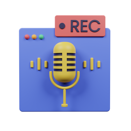 Online Voice Recording 3D Illustration