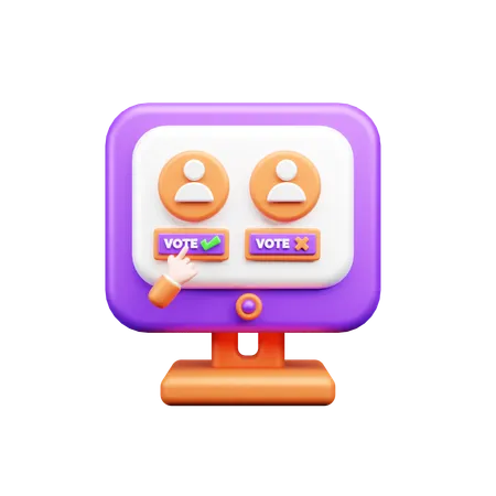 Online Voting  3D Icon