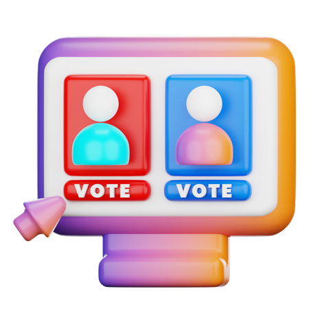 Online Voting  3D Icon