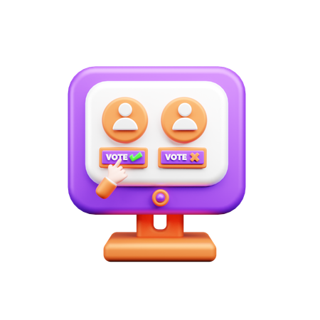 Online Voting  3D Icon