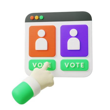 Online Voting  3D Illustration