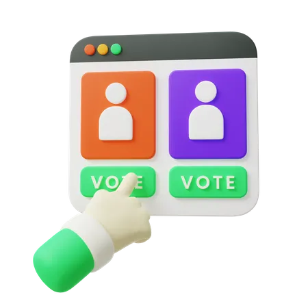 Online Voting  3D Illustration