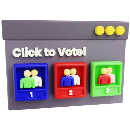 3 D Online Vote With Isolated Background 3D Icon
