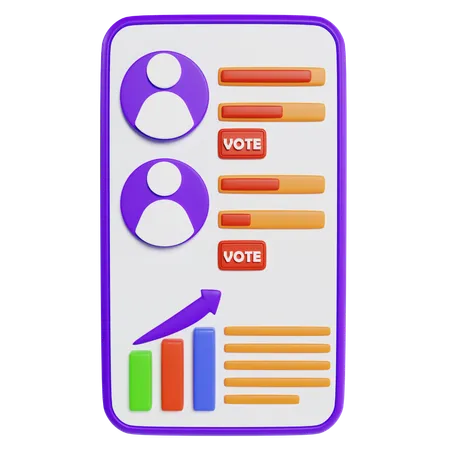 Online Voting via Mobile App  3D Icon