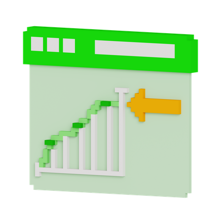 Online-Wachstumsdiagramm  3D Icon