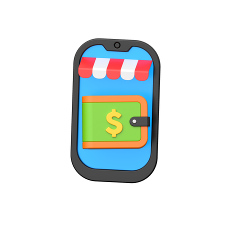 Online wallet facility in androids.  3D Icon