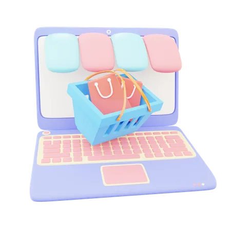 Online-Einkaufswagen  3D Icon