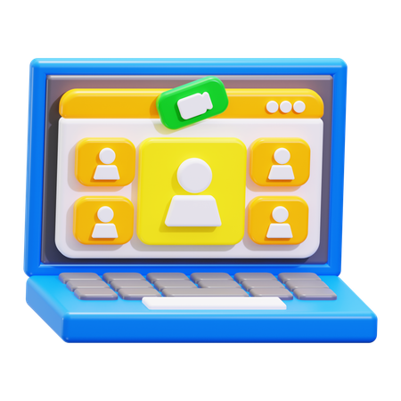 Online Webinar  3D Icon