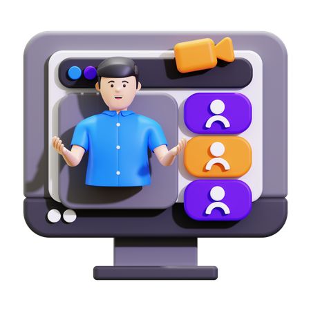 Online Webinar  3D Icon