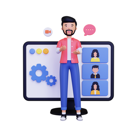 Online Webinar  3D Icon