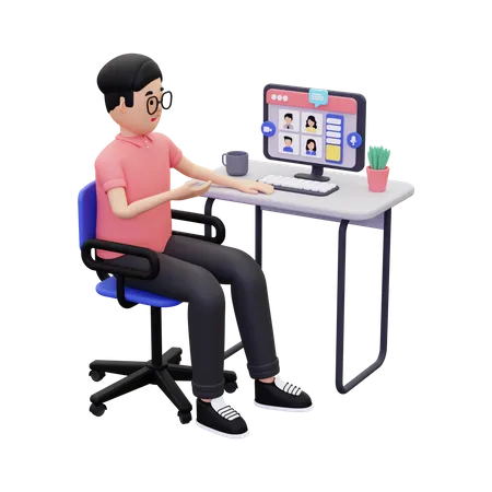 Online-Webinare für die Bildung  3D Illustration