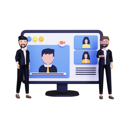 Online Webinars For Business  3D Icon