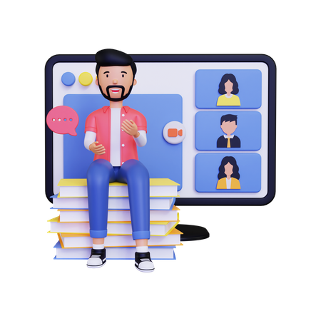 Online Webinars For Education  3D Icon