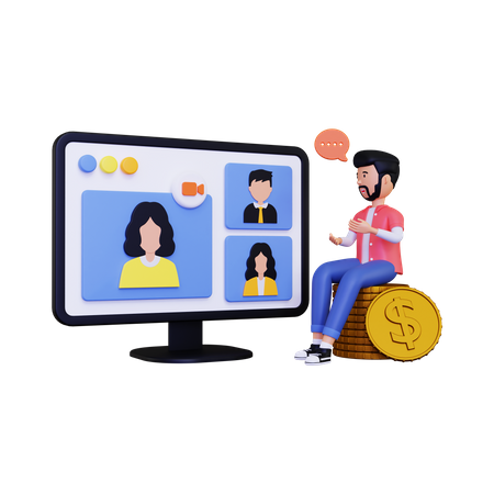 Online Webinars For Finance  3D Icon