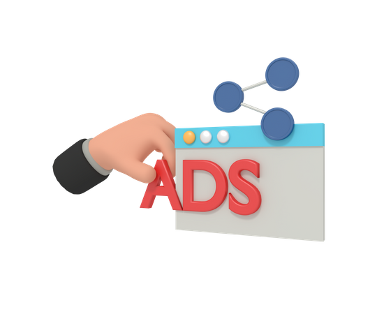 Online-Werbung  3D Illustration