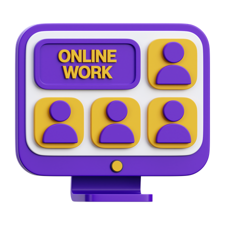 Online Work  3D Icon