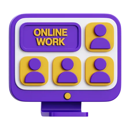 Online Work  3D Icon