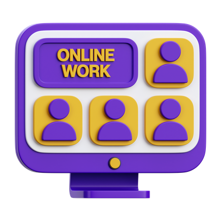 Online Work  3D Icon