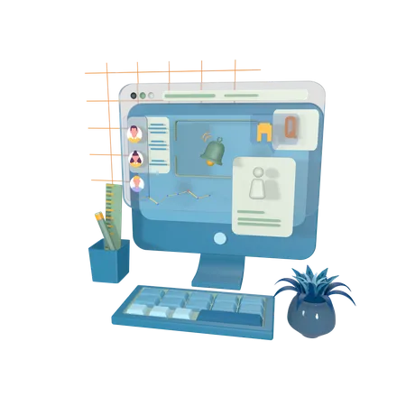Online Work  3D Icon