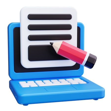 Online Write Blog  3D Icon