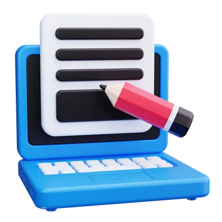 Online Write Blog  3D Icon