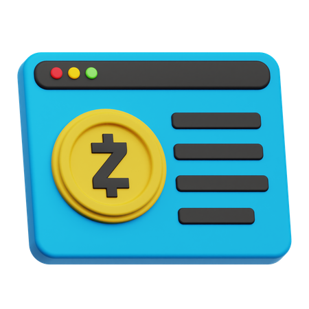 Online Zcash  3D Icon