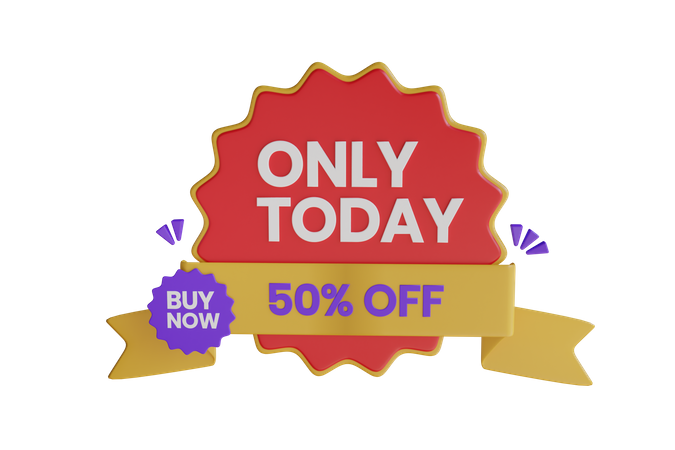 Only Today 50% Off  3D Icon