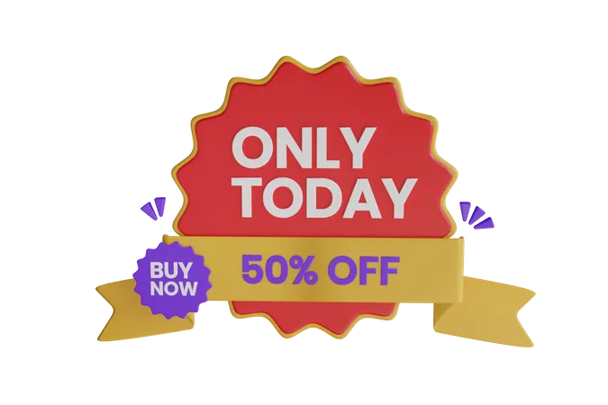 Only Today 50% Off  3D Icon
