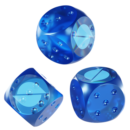 Ont Glass Dice Crypto  3D Icon