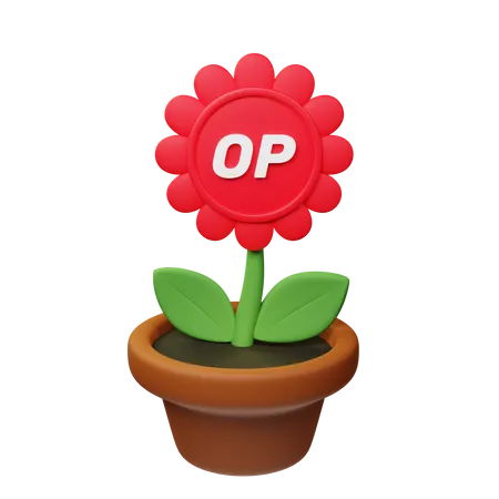 Op Crypto Plant Pot  3D Icon