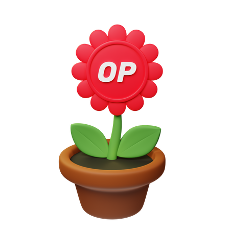 Op Crypto Plant Pot  3D Icon