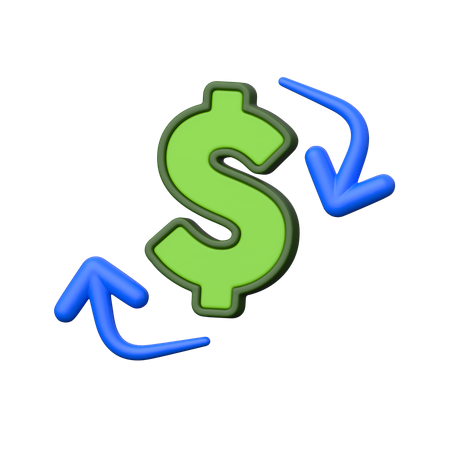 Opção de câmbio em compras online.  3D Icon
