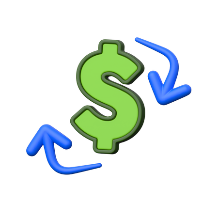 Opción de cambio de moneda en compras online.  3D Icon