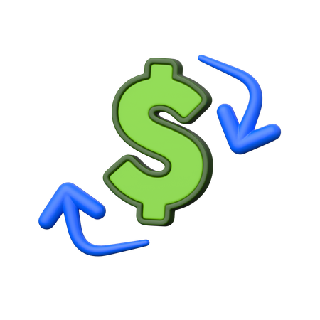 Opción de cambio de moneda en compras online.  3D Icon