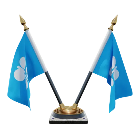 OPEC Double Desk Flag Stand  3D Flag