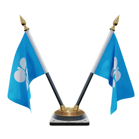 OPEC Double Desk Flag Stand  3D Illustration