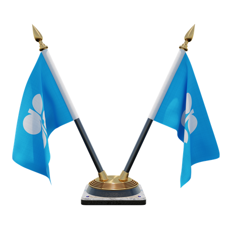 OPEC Double (V) Desk Flag Stand  3D Icon