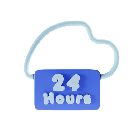 Open 24 Hours 3 D Illustration 3D Icon