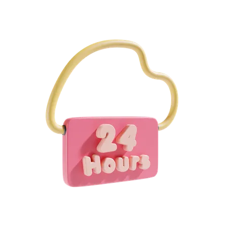 Open 24 Hours  3D Icon