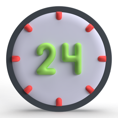 Open 24 Hours  3D Icon