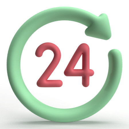 Open 24 Hours  3D Icon