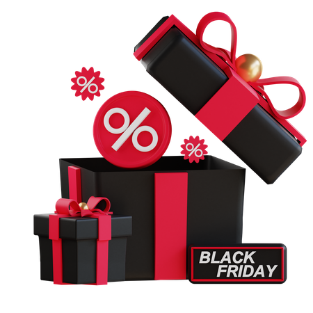 Open black friday discount  3D Icon